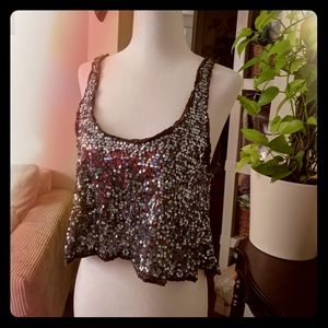 XS Talula Sequin Crop Top